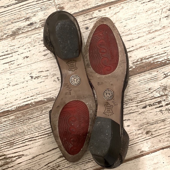 🇫🇷 D’Orsay Distressed Gunmetal Bronze Metallic Leather Flat 8.5 Made in Spain - Picture 10 of 14